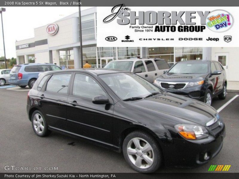 Black / Black 2008 Kia Spectra 5 SX Wagon