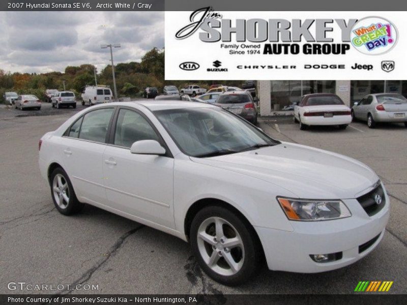 Arctic White / Gray 2007 Hyundai Sonata SE V6