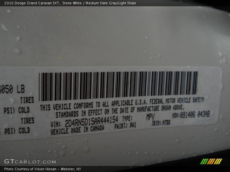 Stone White / Medium Slate Gray/Light Shale 2010 Dodge Grand Caravan SXT