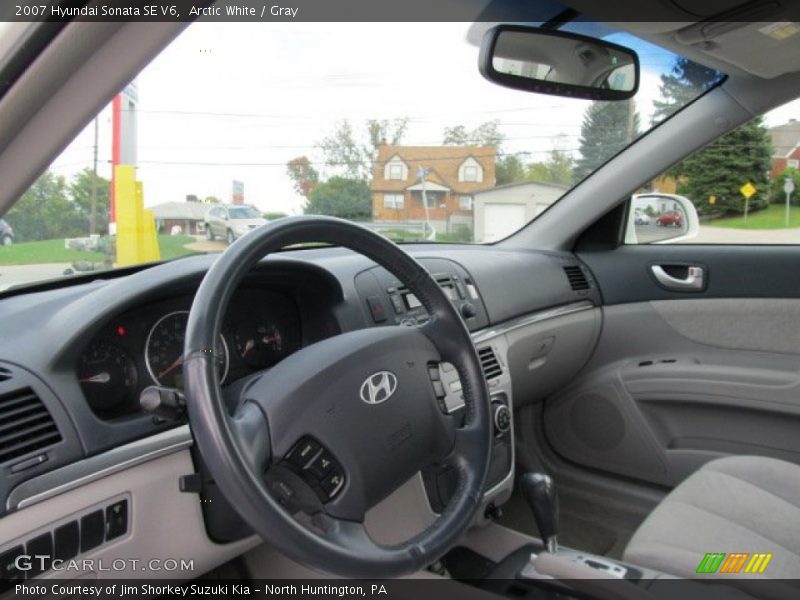 Arctic White / Gray 2007 Hyundai Sonata SE V6