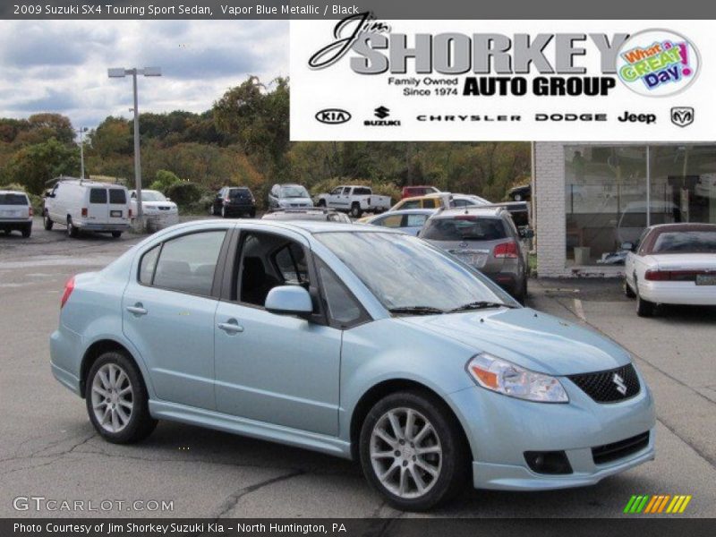 Vapor Blue Metallic / Black 2009 Suzuki SX4 Touring Sport Sedan