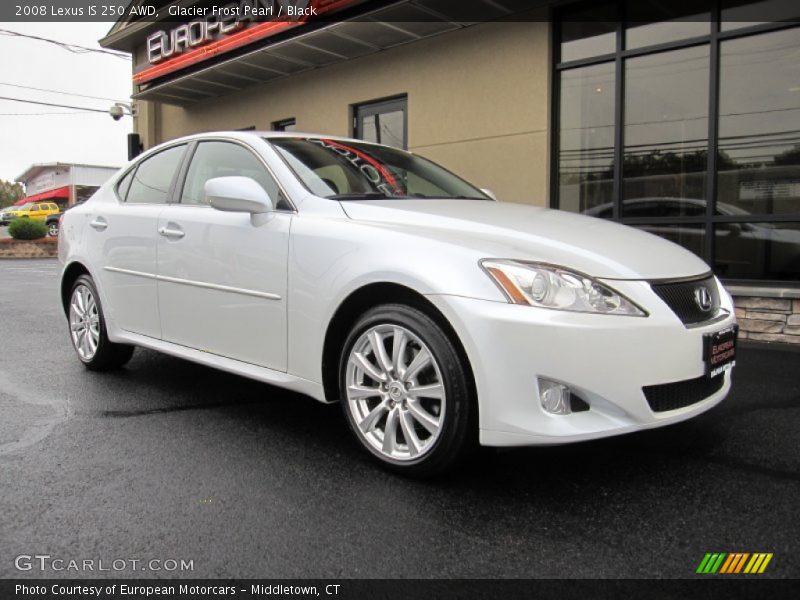 Glacier Frost Pearl / Black 2008 Lexus IS 250 AWD