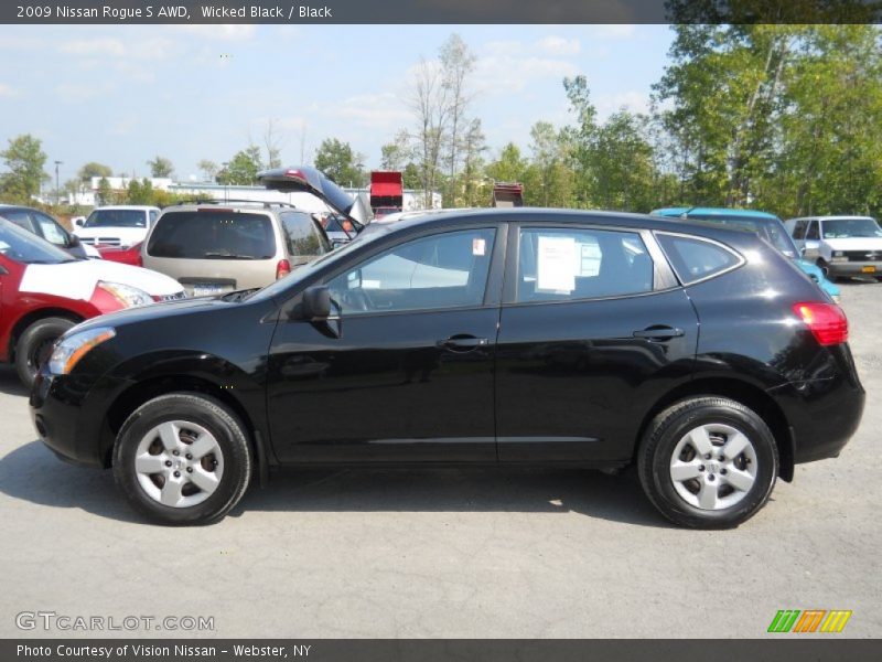 Wicked Black / Black 2009 Nissan Rogue S AWD