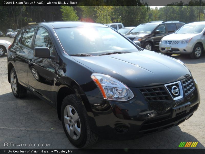Wicked Black / Black 2009 Nissan Rogue S AWD