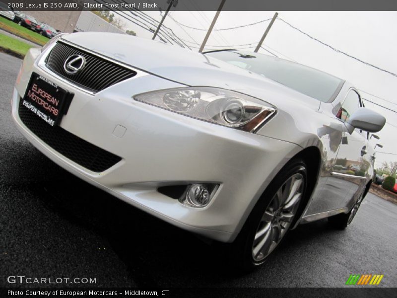 Glacier Frost Pearl / Black 2008 Lexus IS 250 AWD