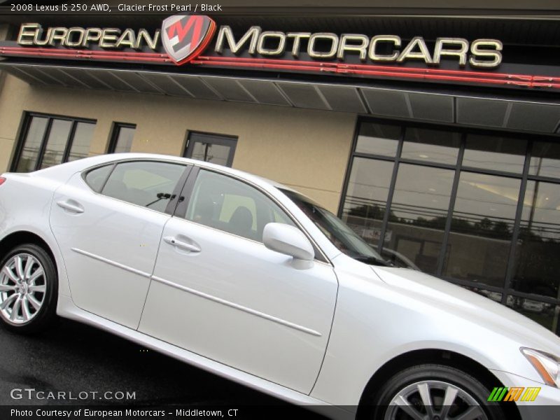 Glacier Frost Pearl / Black 2008 Lexus IS 250 AWD