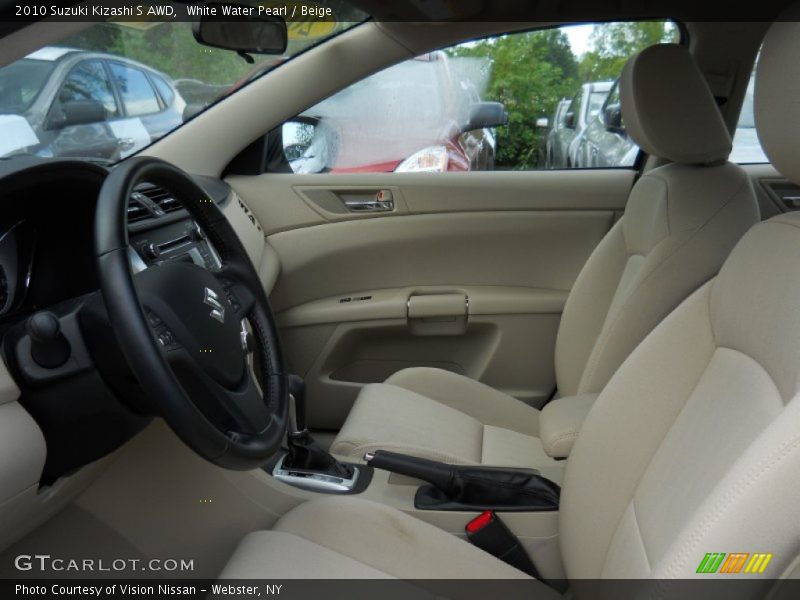 White Water Pearl / Beige 2010 Suzuki Kizashi S AWD