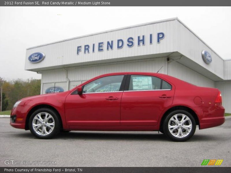 Red Candy Metallic / Medium Light Stone 2012 Ford Fusion SE