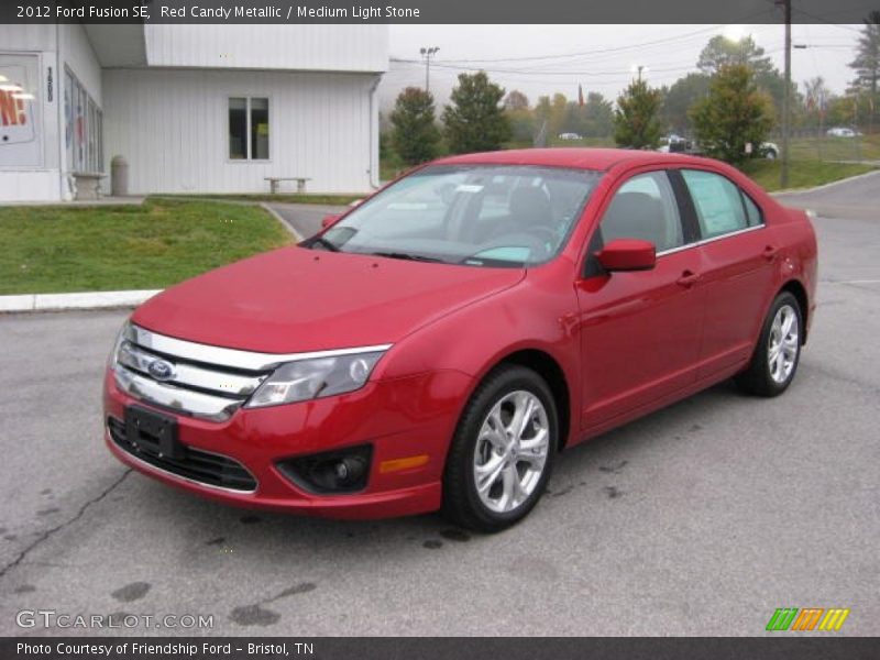 Red Candy Metallic / Medium Light Stone 2012 Ford Fusion SE