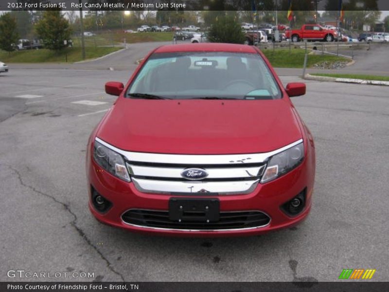 Red Candy Metallic / Medium Light Stone 2012 Ford Fusion SE