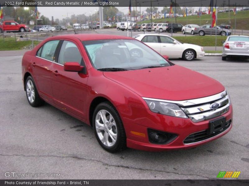Red Candy Metallic / Medium Light Stone 2012 Ford Fusion SE