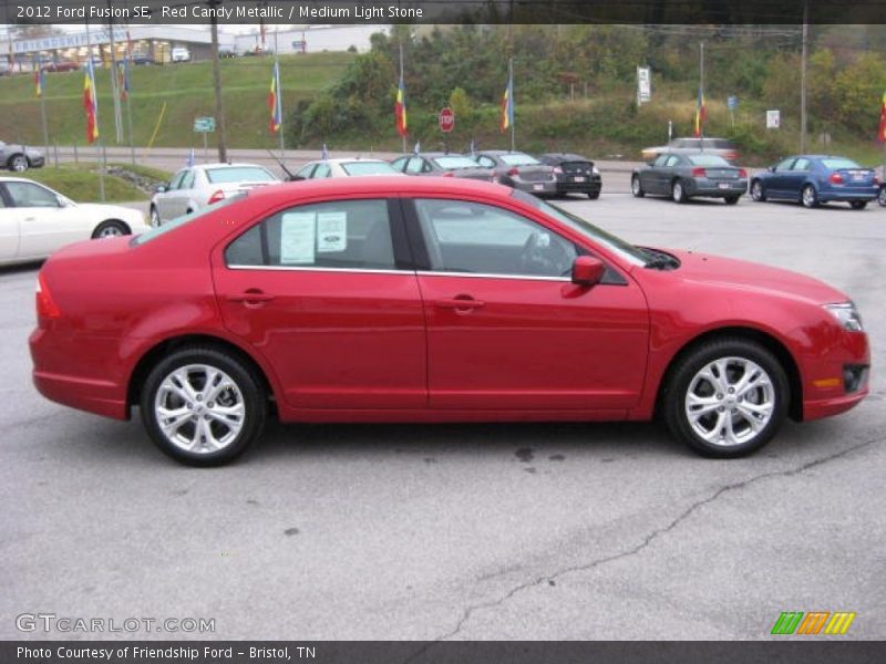 Red Candy Metallic / Medium Light Stone 2012 Ford Fusion SE