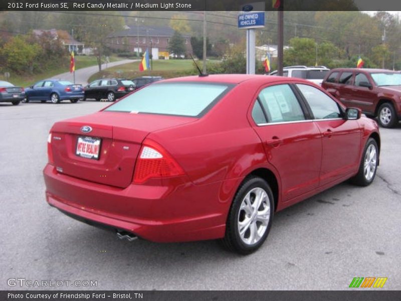 Red Candy Metallic / Medium Light Stone 2012 Ford Fusion SE