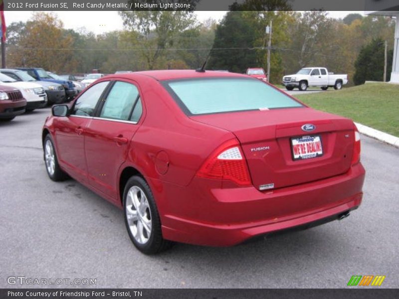 Red Candy Metallic / Medium Light Stone 2012 Ford Fusion SE