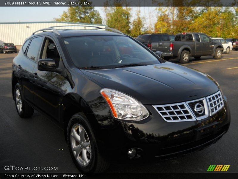 Wicked Black / Black 2009 Nissan Rogue S AWD