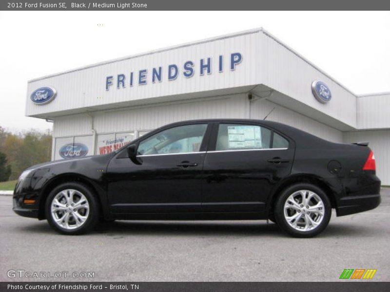 Black / Medium Light Stone 2012 Ford Fusion SE