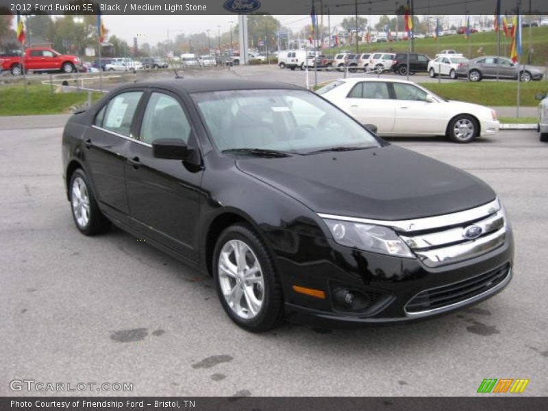 Black / Medium Light Stone 2012 Ford Fusion SE