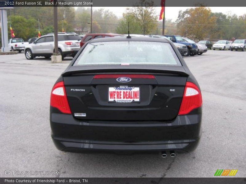 Black / Medium Light Stone 2012 Ford Fusion SE