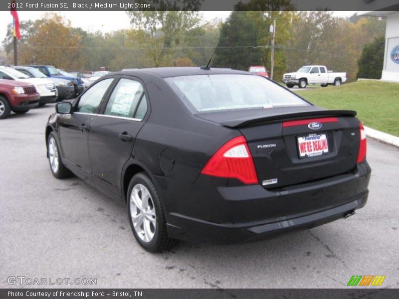 Black / Medium Light Stone 2012 Ford Fusion SE