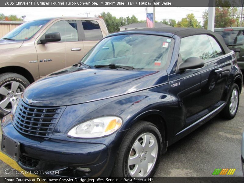 Midnight Blue Pearl / Taupe/Pearl Beige 2005 Chrysler PT Cruiser Touring Turbo Convertible