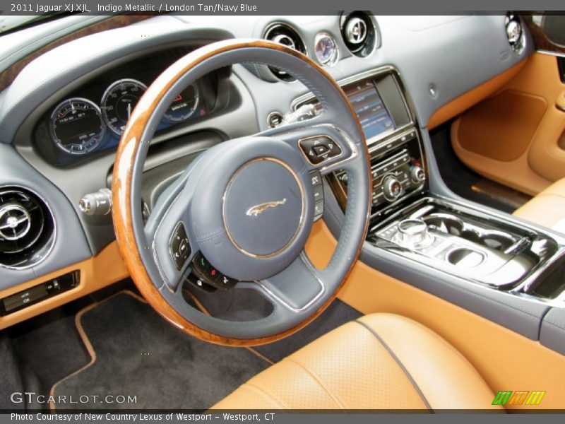  2011 XJ XJL London Tan/Navy Blue Interior