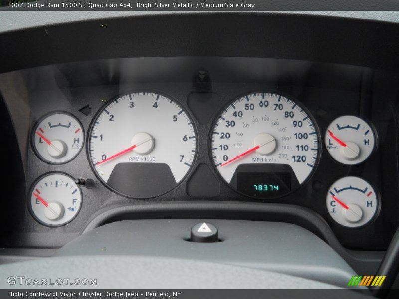 Bright Silver Metallic / Medium Slate Gray 2007 Dodge Ram 1500 ST Quad Cab 4x4