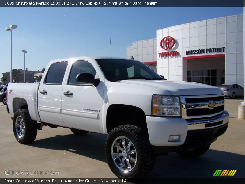 Summit White / Dark Titanium 2009 Chevrolet Silverado 1500 LT Z71 Crew Cab 4x4