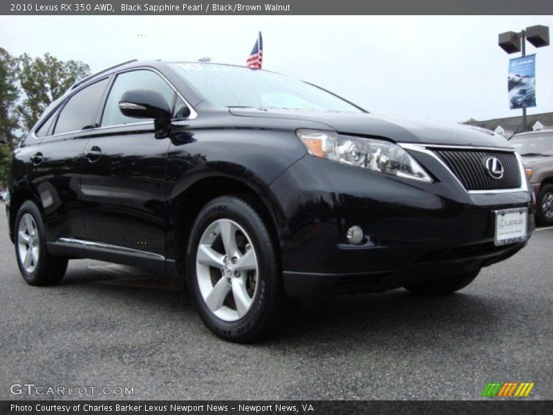 Black Sapphire Pearl / Black/Brown Walnut 2010 Lexus RX 350 AWD