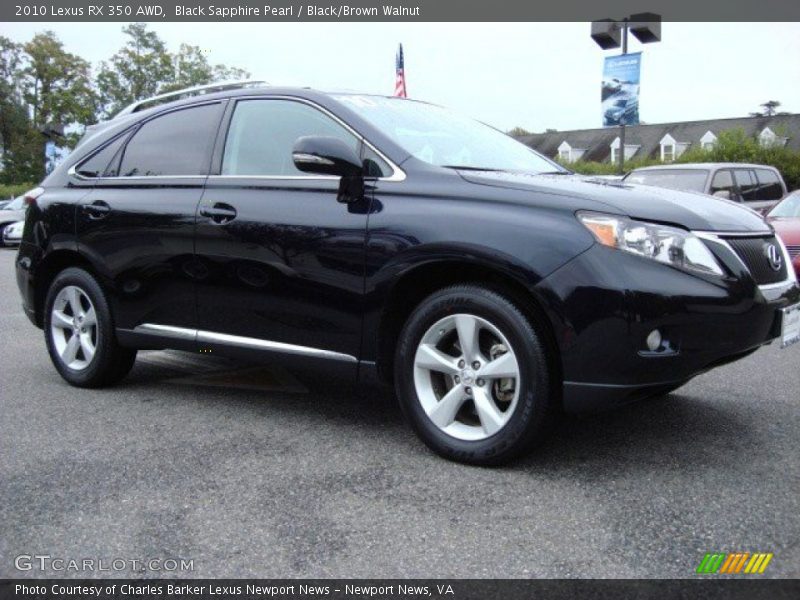Black Sapphire Pearl / Black/Brown Walnut 2010 Lexus RX 350 AWD