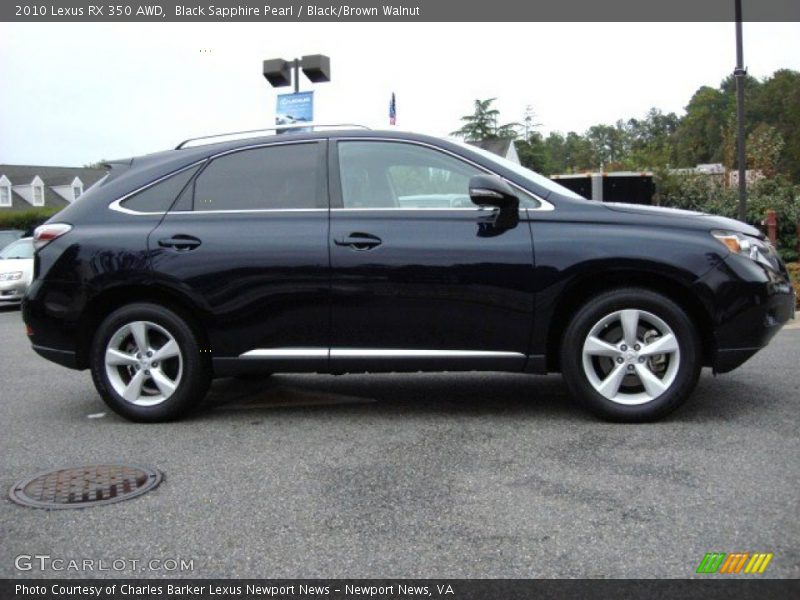 Black Sapphire Pearl / Black/Brown Walnut 2010 Lexus RX 350 AWD