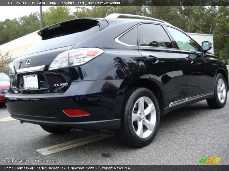 Black Sapphire Pearl / Black/Brown Walnut 2010 Lexus RX 350 AWD