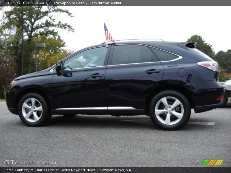 Black Sapphire Pearl / Black/Brown Walnut 2010 Lexus RX 350 AWD