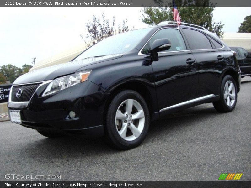 Black Sapphire Pearl / Black/Brown Walnut 2010 Lexus RX 350 AWD