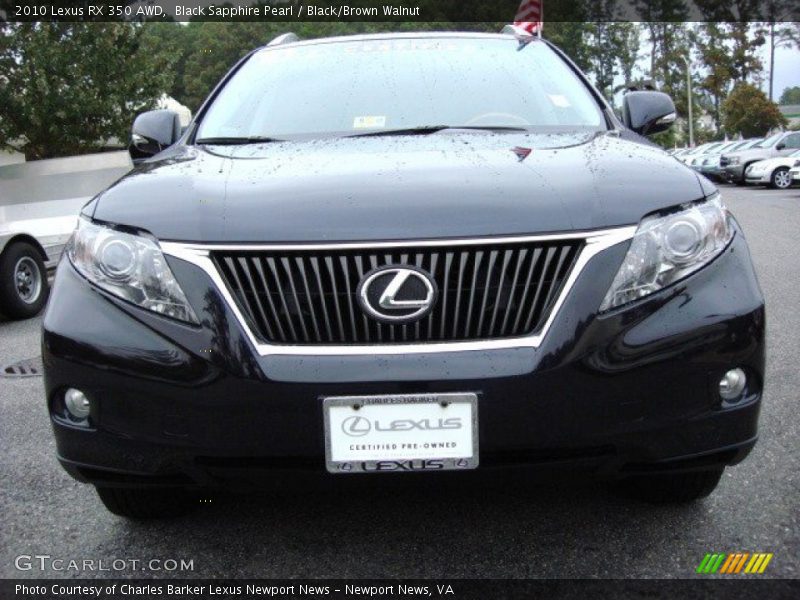 Black Sapphire Pearl / Black/Brown Walnut 2010 Lexus RX 350 AWD