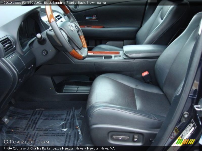 Black Sapphire Pearl / Black/Brown Walnut 2010 Lexus RX 350 AWD