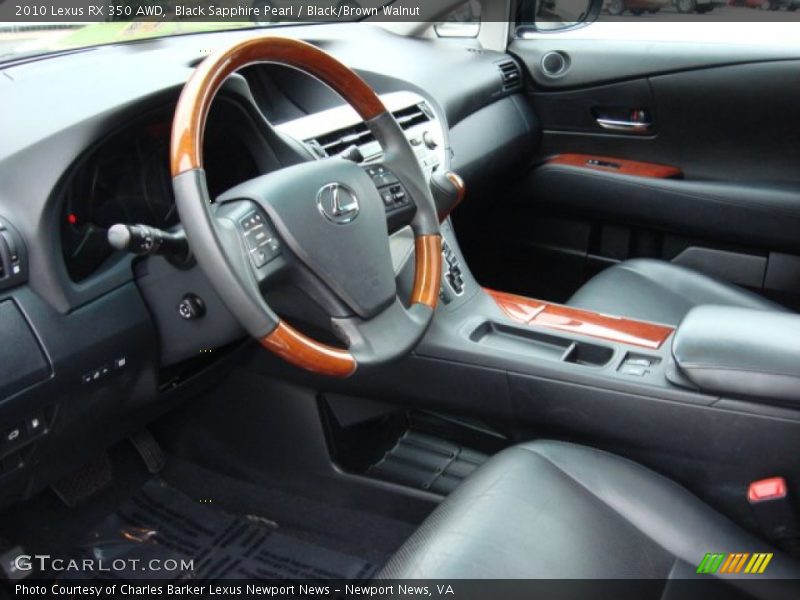 Black Sapphire Pearl / Black/Brown Walnut 2010 Lexus RX 350 AWD