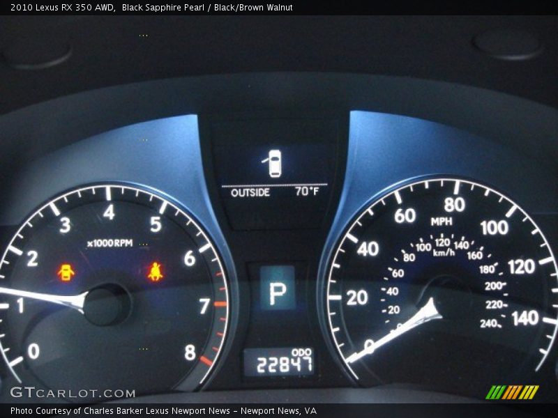 Black Sapphire Pearl / Black/Brown Walnut 2010 Lexus RX 350 AWD