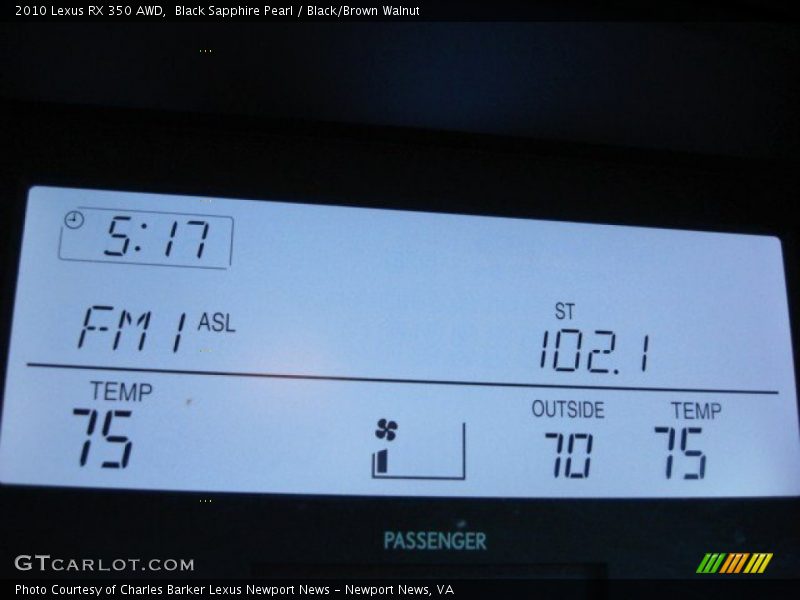Black Sapphire Pearl / Black/Brown Walnut 2010 Lexus RX 350 AWD