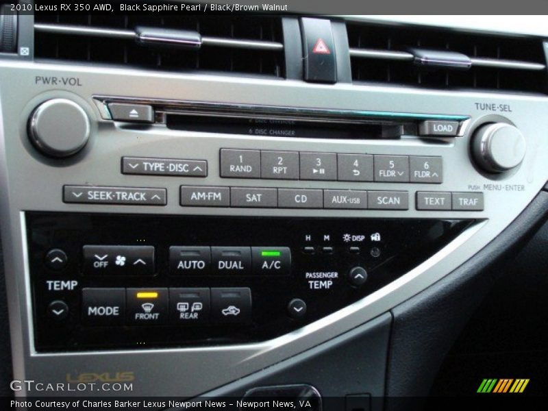 Black Sapphire Pearl / Black/Brown Walnut 2010 Lexus RX 350 AWD