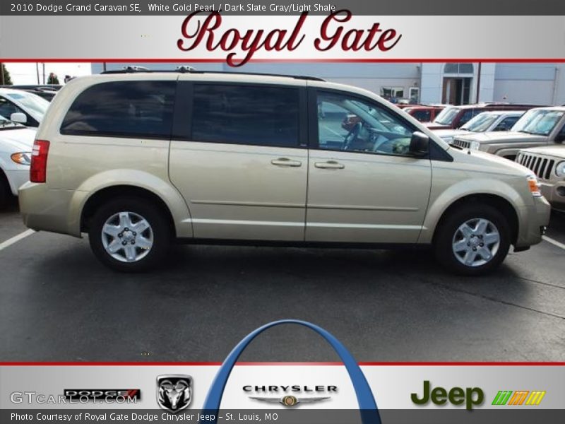 White Gold Pearl / Dark Slate Gray/Light Shale 2010 Dodge Grand Caravan SE