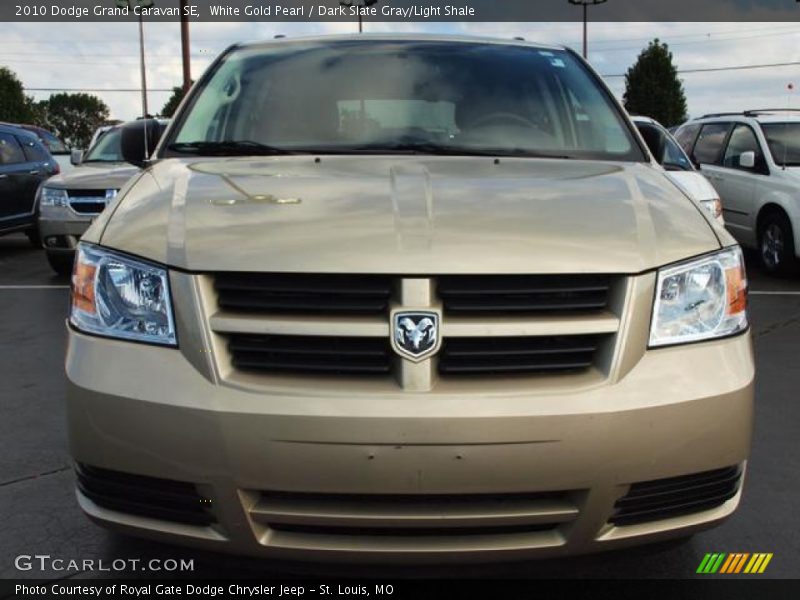 White Gold Pearl / Dark Slate Gray/Light Shale 2010 Dodge Grand Caravan SE