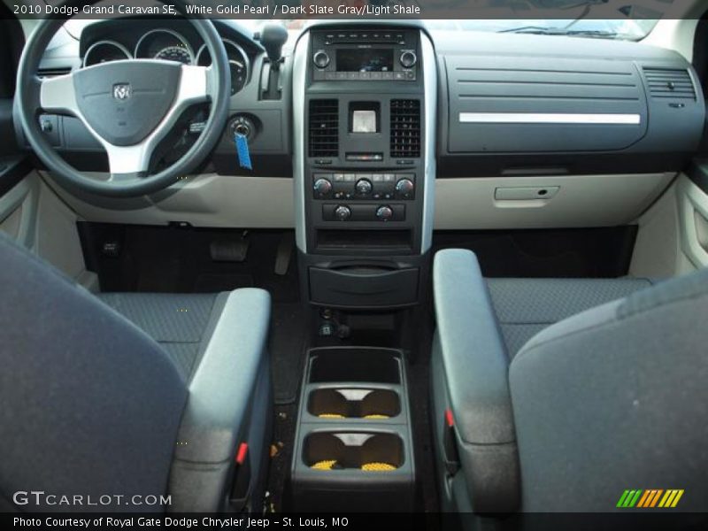 White Gold Pearl / Dark Slate Gray/Light Shale 2010 Dodge Grand Caravan SE