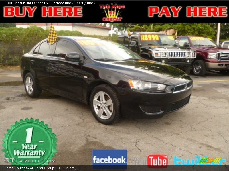 Tarmac Black Pearl / Black 2008 Mitsubishi Lancer ES