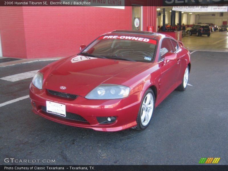 Electric Red / Black/Red 2006 Hyundai Tiburon SE