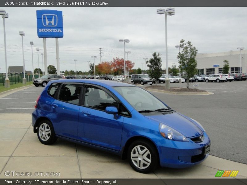 Vivid Blue Pearl / Black/Grey 2008 Honda Fit Hatchback
