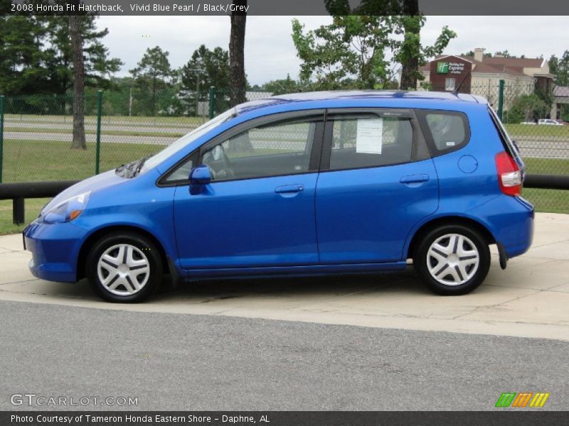 Vivid Blue Pearl / Black/Grey 2008 Honda Fit Hatchback