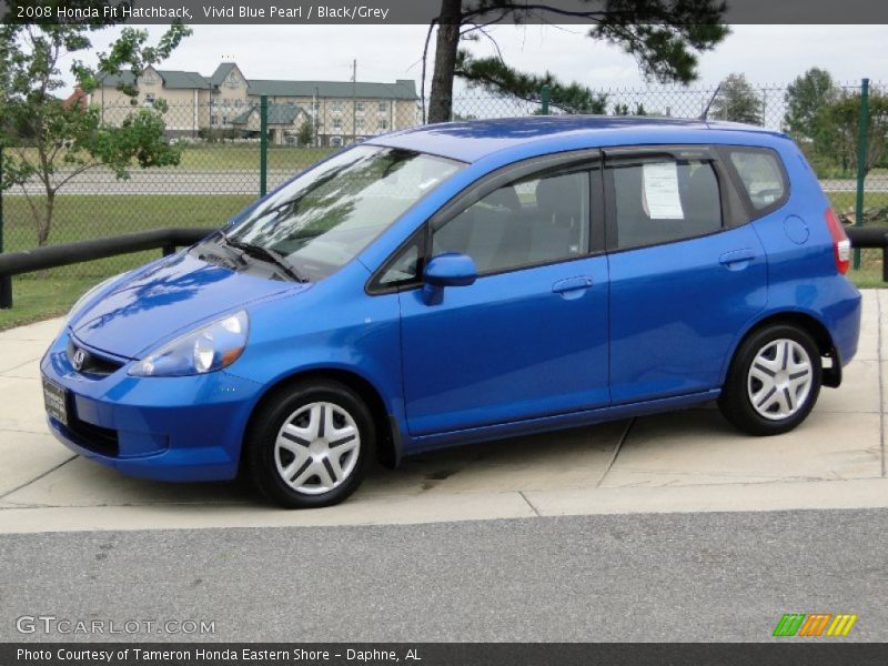Vivid Blue Pearl / Black/Grey 2008 Honda Fit Hatchback