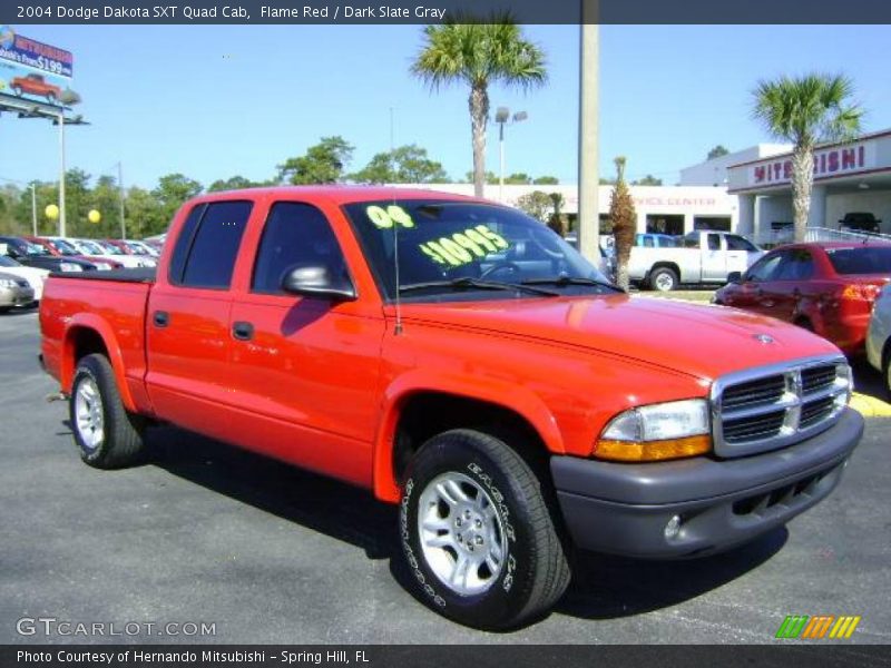 Flame Red / Dark Slate Gray 2004 Dodge Dakota SXT Quad Cab