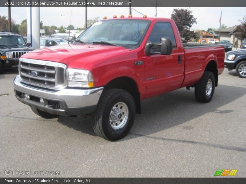 Red / Medium Flint 2002 Ford F350 Super Duty XLT Regular Cab 4x4