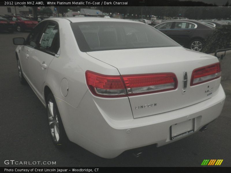 White Platinum Metallic Tri-Coat / Dark Charcoal 2012 Lincoln MKZ AWD